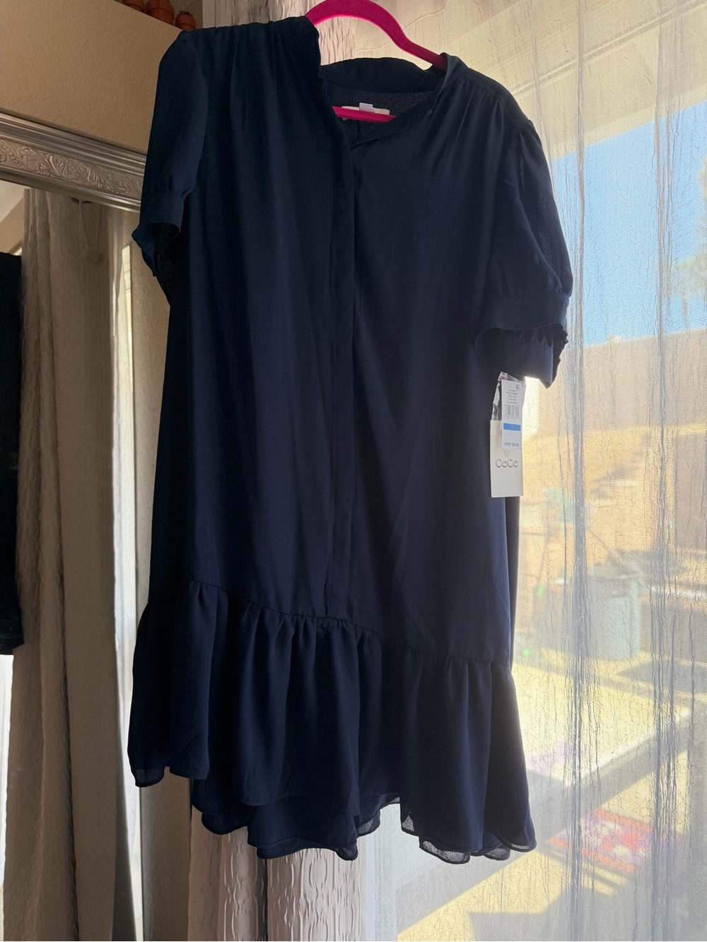 CeCe Classic Navy Short Sleeve Dress